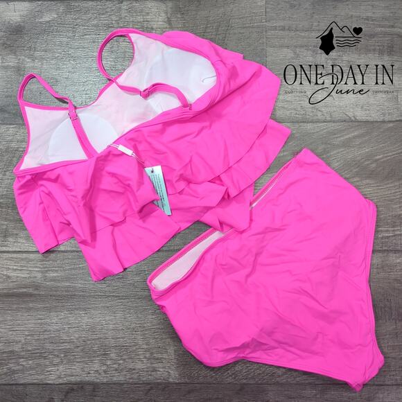 Adisputent High Waist Flounce Bikini Swimsuit Size M - Picture 7 of 7